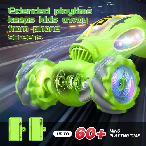 Miniatura 4 de Resosese Autos de Acrobacias RC Auto de Control Remoto Conducción de Doble Cara Giros de 360 Grados Juguete Giratorio Todo Terreno Auto Todoterreno
