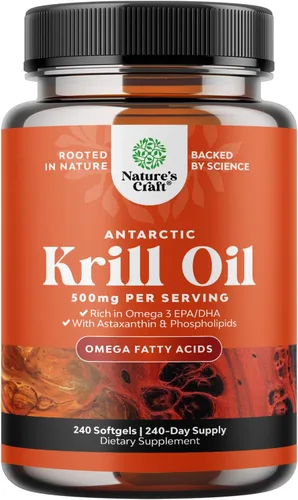 Miniatura 10 de Aceite de krill antártico de 2000 mg cápsulas blandas por porción, suplemento de aceite de krill Omega 3 con EPA DHA y astaxantina