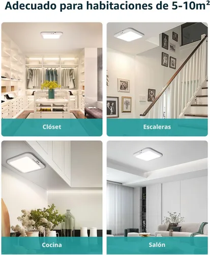 Miniatura 8 de wowatt: lámpara de techo recargable operada por batería, luz de sensor de movimiento para interiores, lámpara de ducha inalámbrica con mando a