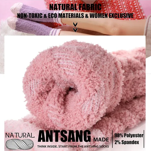 Miniatura 2 de ANTSANG Womens Fuzzy Socks Slipper Winter Fluffy Comfy Cozy Socks Cabin Warm Home Socks