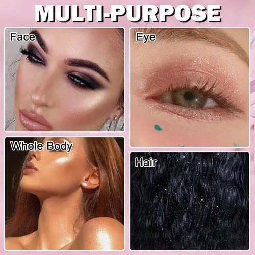 Miniatura 6 de IONSGAKO Paleta de maquillaje iluminador de cara iluminadores de polvo iluminadores de maquillaje narutal brillo brillo resaltador contorno polvo