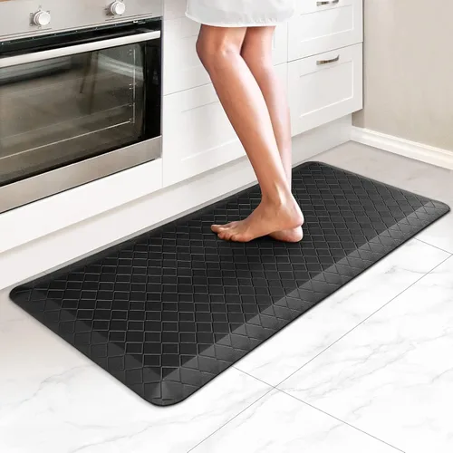 Miniatura 33 de HappyTrends Alfombras antifatiga para cocina, 4/5 pulgadas de grosor, antideslizantes, impermeables, ergonómicas, cómodas para cocina, suelo, hogar