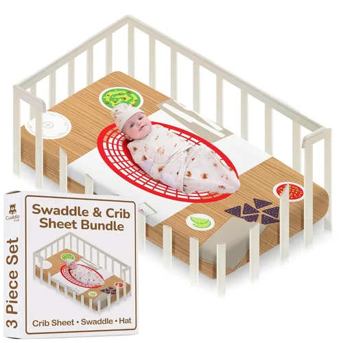 Miniatura 9 de Cuddle Club Juego de regalo para recién nacido, incluye manta para envolver, sombrero y sábana para cuna en estilos divertidos, para bebés niños