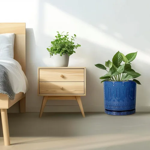 Miniatura 7 de Eightpot Maceta de 12 Pulgadas para Plantas - Maceta de Cerámica para Plantas de Interior Maceta Grande para Plantas con Agujeros de Drenaje y Azul