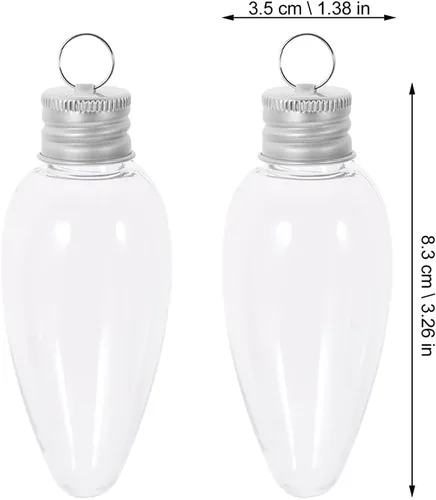 Miniatura 2 de TOYANDONA Bombilla pequeña para botella de caramelo, contenedor de adorno para relleno de calcetines, luz colgante, bombilla rellenable, bolas
