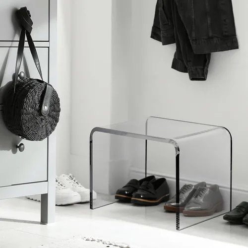 Miniatura 2 de uyoyous Banco de ducha y taburete de acrílico de 13 pulgadas, capacidad de 250 libras, asiento de baño impermeable, taburete de plástico