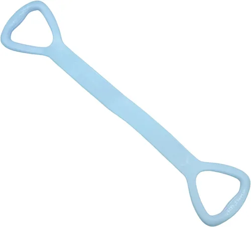 Miniatura 10 de Figura 8 Banda de resistencia con asas para entrenamiento en casa, banda elástica verde de 25 libras para entrenamiento de brazos, espalda, hombros