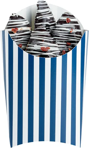 Miniatura 11 de Restaurantware Bio Tek - Taza de papas fritas desechables de 4.7 x 3.5 x 5.1 pulgadas, 100 vasos desechables para refrigerios, papel azul y blanco