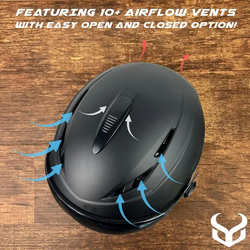Miniatura 3 de Demon United Casco con visera de esquí y snowboard, casco con visera extraíble y ajuste de esfera trasera, cascos deportivos de nieve para hombres