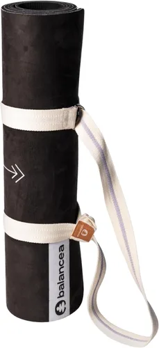 Miniatura 7 de Tapete de yoga con correa de 5 mm antideslizante de gamuza y TPE - Tapete ecológico para fitness y ejercicio para gimnasio en casa, pilates, yoga