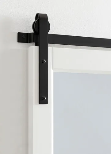 Miniatura 5 de Kate and Laurel Skylan Modern Farmhouse - Espejo decorativo de pared con marco de madera, 38 x 27 pulgadas, blanco y negro, espejo colgante de pared