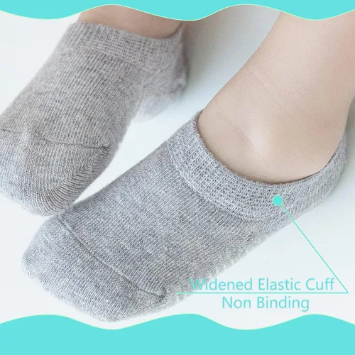 Miniatura 4 de Calcetines para bebé que no se muestran, calcetines de tobillo de corte bajo con pinzas, calcetines antideslizantes de algodón transpirable