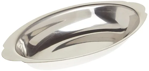 Miniatura 2 de Winco Plato para gratinar ovalado de acero inoxidable, 8 onzas