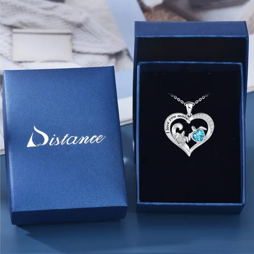 Miniatura 5 de Distance Health and Longevity - Collar con colgante de tortuga marina para mamá y bebé, plata de ley 925, regalo de joyería de corazón para mujeres