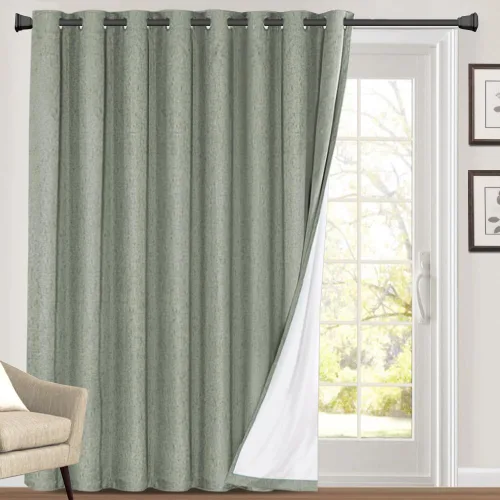 Miniatura 39 de Primitive - Cortinas opacas 100 % de lino texturizado natural para dormitorio, sala de estar, cortinas para ahorra energía, tela de arpillera