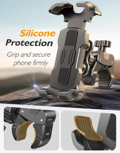 Miniatura 3 de Soporte para teléfono de bicicleta, amortiguador de vibración, sin herramientas, soporte de teléfono para motocicleta, [cojín de silicona] Soporte