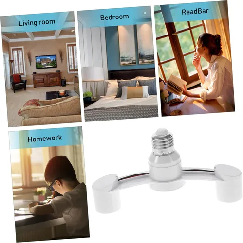 Miniatura 5 de VILLCASE Bombilla de luz LED Bombilla Led Bombillas LED 3 unids Socket Branch Dual para Divisor Blanco Convertidor Adaptador Base LED Cabezales LED