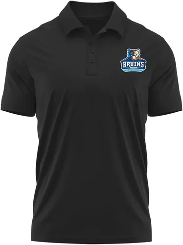 Camisa polo deportiva oficial de la NCAA Collegiate para hombre, de manga corta, logotipo en el pecho izquierdo, colección negra Bob Jones