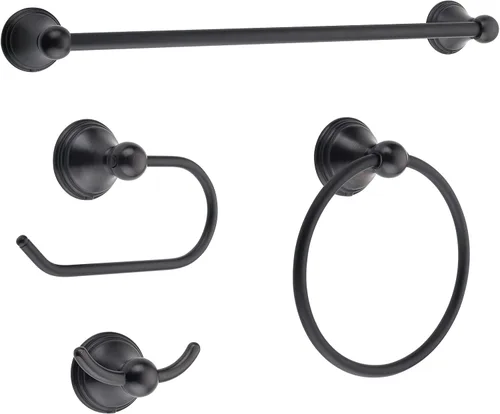 Miniatura 12 de FILTA Juego de accesorios de baño de níquel cepillado, juego de 4 toallas con toallero de 18 o 24 pulgadas Cromo pulido