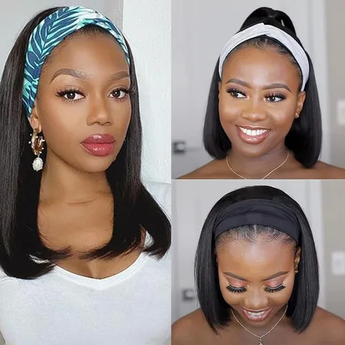 Miniatura 14 de ISEE Hair Peluca de cabello humano afro rizado crespo con diadema, densidad del 180%, pelucas afro para mujeres negras, rizos naturales, pelucas