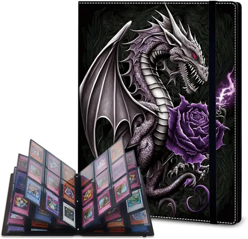Miniatura 33 de Rossy Carpeta de tarjetas con 4 bolsillos, carpeta de tarjetas intercambiables, álbum de colección de tarjetas, para 160 tarjetas, carpeta