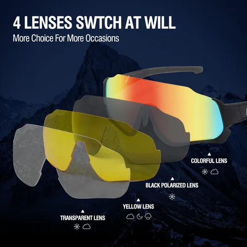Miniatura 5 de DUCO DK280 - Lentes de sol polarizados para niños, jóvenes, béisbol, deportes, adolescentes, ciclismo, niños y niñas, con 3 lentes