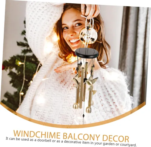 Miniatura 7 de Abaodam Campana de viento de colibrí para decoración al aire libre, tubos de aluminio, campana colgante de jardín para patio, campanillas de viento