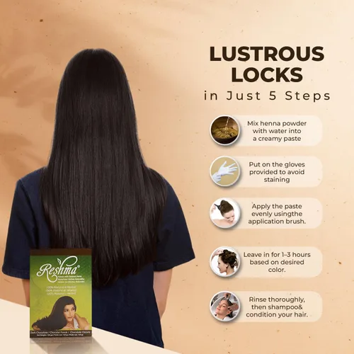 Miniatura 3 de Reshma Beauty Ayurvedic Henna Hair Color Blend – Henna & Indigo with Herbal Extracts – Natural Deep Brown/Dark Chocolate Hair Color for Gray