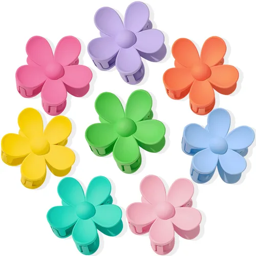 Pinzas para el cabello de flores, 8 unidades, pinzas grandes para mujeres y niñas, cabello grueso y delgado, agarre fuerte, antideslizante, gran