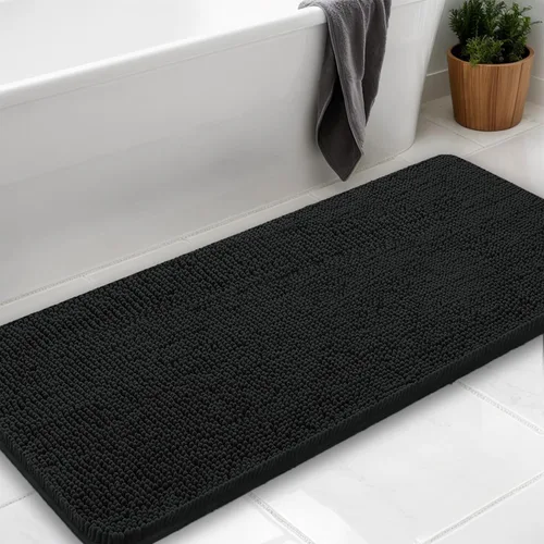 Miniatura 6 de Alfombras de baño en forma de U, alfombras de baño de felpilla súper absorbentes y respaldo antideslizante de PVC fuerte para inodoros, lavables a