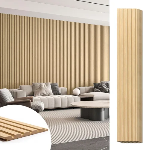 Miniatura 14 de Art3d Paneles de listones de madera de 6 piezas para decoración interior elegante y decoración de techo, panel texturizado 3D de MDF para techo