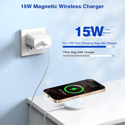 Miniatura 3 de Magnetic iPhone Charger,15W iPhone Wireless Charger Apple 17/16 Wireless Charging Pad Fast Charge Apple Mag Safe Charge for iPhone17 Pro