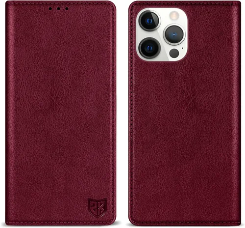 Miniatura 28 de ZZXX Funda tipo cartera para iPhone 14 con bloqueo RFID, soporte de ranura para tarjetas, funda protectora de cuero magnético fuerte plegable