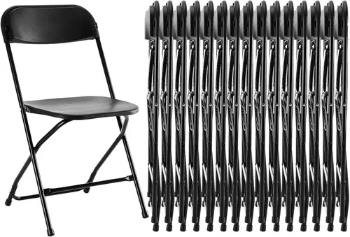 Miniatura 16 de Sweetcrispy Paquete de 4 sillas plegables de plástico para 330 libras, portátiles, metal resistente, fáciles de usar, almacenar, cómodas, para Gris
