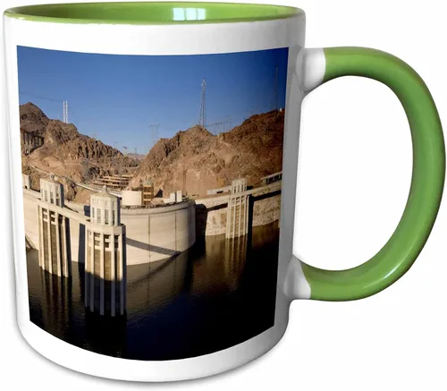Miniatura 10 de 3dRose Taza mágica transformadora Nv Maresa Pryor con niveles bajos de agua en The Hoover Dam, Lake Mead, Nv Maresa Pryor, 11 onzas, negro/blanco