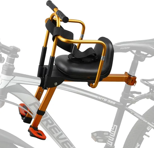 Miniatura 11 de Asiento de bicicleta para niños delantero, plegable montado en la parte delantera para bicicletas de ciudad, bicicletas híbridas de crucero, pedal