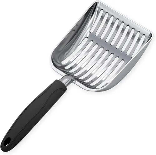 Miniatura 19 de WePet Cuchara de arena para gatos, tamiz de aleación de aluminio, pala de metal profunda, mango largo, tamizado de excrementos, levantador de heces