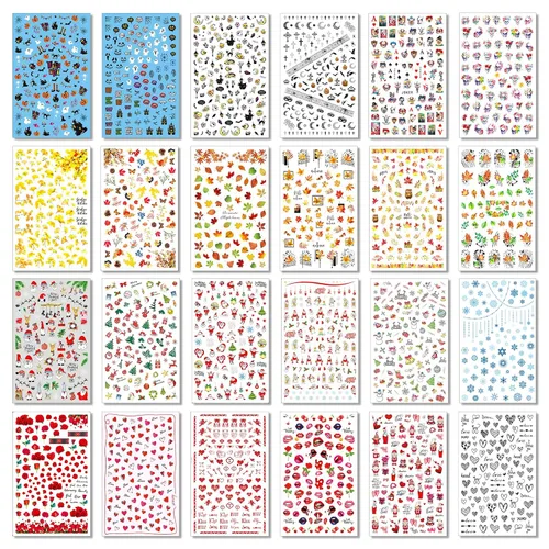 Miniatura 6 de TailaiMei 10 hojas de calcomanías de Halloween para uñas, tiras de esmalte de uñas, autoadhesivas, envolturas completas con 2 limas de uñas