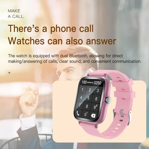 Miniatura 4 de Reloj inteligente para hombres y mujeres (respuesta/hacer llamadas) 1.86HD relojes de fitness con frecuencia cardíaca de 24 horas SpO2 monitor