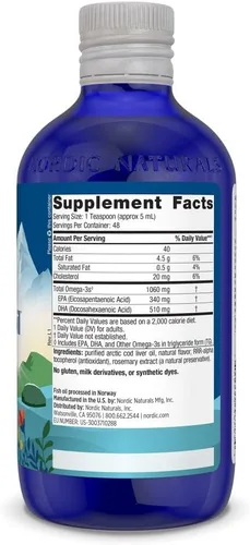 Miniatura 2 de Nordic Naturals Arctic CLO - Aceite de hígado de bacalao para corazón, salud cerebral y bienestar óptimo, 56783, 1