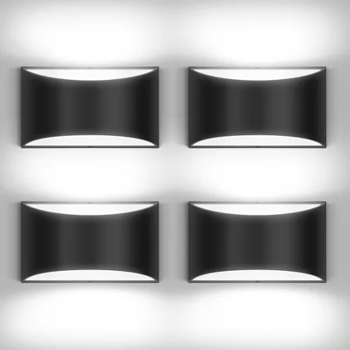 Miniatura 23 de Juego de 2 apliques de pared LED modernos negros con cable para interiores, luces de montaje en pared arriba y abajo, para sala de estar