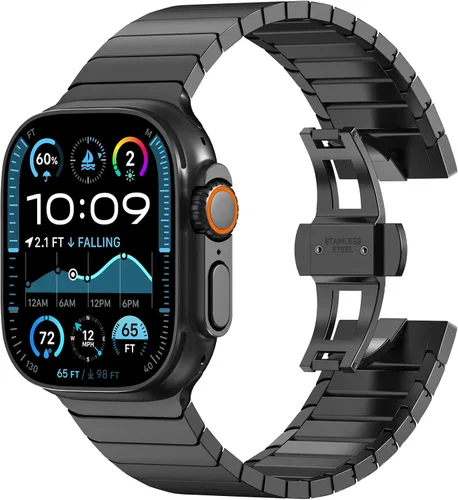 Miniatura 37 de KADES Correa de acero inoxidable compatible con Apple Watch Band Ultra 3/2/1 de 1.73 pulgadas Series 11/10 de 1.81 pulgadas/1.65 pulgadas, Series