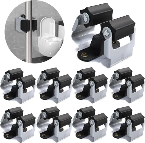 Miniatura 18 de 3-H Soporte para trapeador y escoba de gran tamaño para colgar 2.2 lbs extra, paquete de 10 soportes de pared para colgar y organizar rastrillo