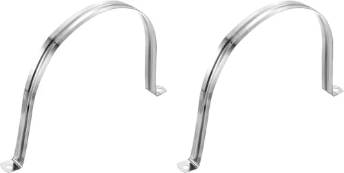 Miniatura 19 de uxcell 6 correas rígidas de tubo, 4.331 in (4.33 pulgadas) 201 de acero inoxidable 201 con 2 agujeros en forma de U, abrazaderas de tubo para fijar