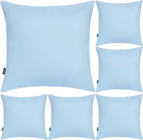 Miniatura 46 de Coddsmz Paquete de 6 fundas de almohada decorativas 100% algodón, fundas de cojín cuadradas de Navidad sólidas para el hogar, cama, sofá, día
