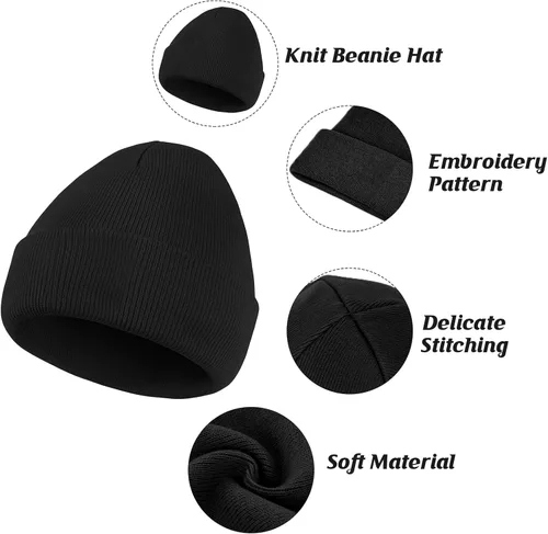 Miniatura 5 de American Trends Gorro para hombre y mujer, gorro de punto suave y lindo con diseño de calavera