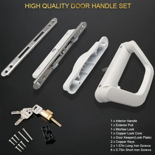 Miniatura 5 de Juego de manijas de puerta corrediza de patio con cerradura de embutir, adecuado para puertas corredizas de patio de vidrio con grosor de 1.5 a 2