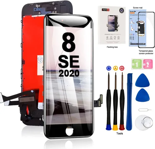 Miniatura 16 de EFAITHFIX para iPhone 8/SE 2020 Reemplazo de pantalla LCD blanca de 4.7 pulgadas, marco de montaje de pantalla táctil 3D, digitalizador con kit