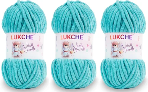 Miniatura 18 de Hilado de chenilla de terciopelo para amigurumi y punto de crochet súper voluminoso 100 gr (69,0 m) (Grosor del hilo 8 mm) (Verde espárrago) 1