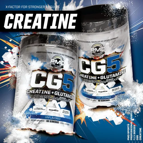 Miniatura 7 de PMD Sports CG5 Polvo Premium de Creatina y L Glutamina, Recuperación de Energía, Construye Músculo Delgado, Aumenta el Rendimiento en Entrenamiento